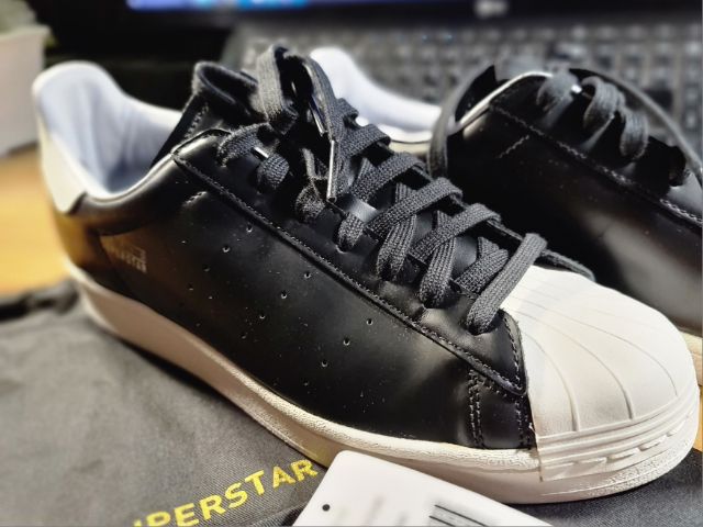 รองเท้าผ้าใบ หนังแท้ UK 9.5 | EU 44 | US 10 ดำ Rare Item รองเท้า Adidas Superstar Pure Paris Original แท้