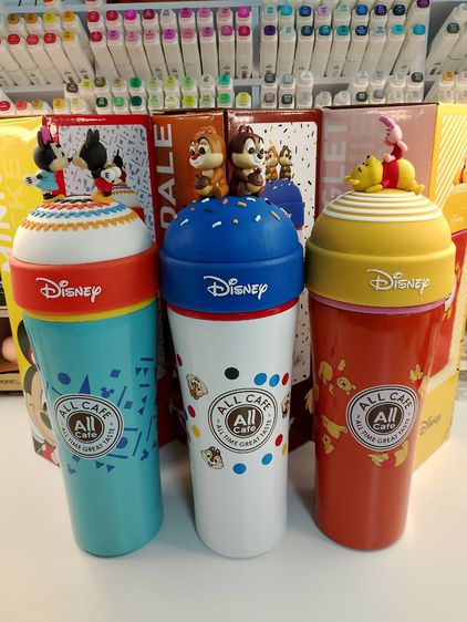 Disney All Cafe “กระบอกน้ำสแตนเลส ดิสนีย์บัดดี้ 2020” 7-11 - แก้วเก็บอุณหภูมิ แก้วเก็บความเย็น แก้วเยติ (1 set มี 3 แบบ)
