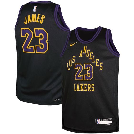 Youth Nike LeBron James Black Los Angeles Lakers Swingman Jersey 