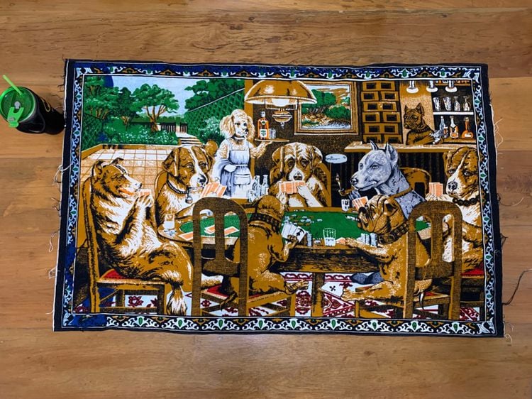 พรมวินเทจ Vintage Dogs Playing Poker tapestry