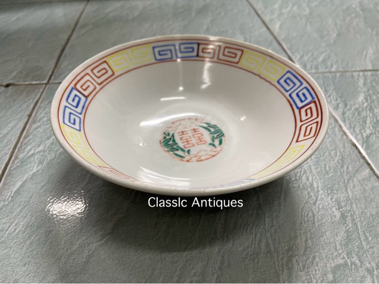ชาม กังไสเขียนสี มังกร นกฟีนิกซ์ ใบใหญ่เก่าสะสม รูปที่ 5