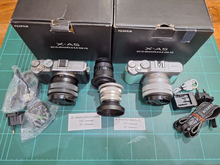 กล้องมิลเลอร์เลส ไม่กันน้ำ ขาย 2 ชุด Fuji XA5 + เลนส์ Kit + เลนส์มือหมุน 2 ตัว ฟูจิ Fujifilm Fujinon