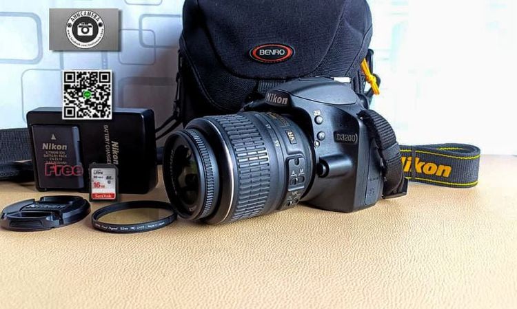 Nikon D3200-nikon 18-55mm.1:3.5-5.6G Vr. สภาพสวยใช้งานได้ปกติ ไม่มีตำหนิ ทำงานเต็มระบบ