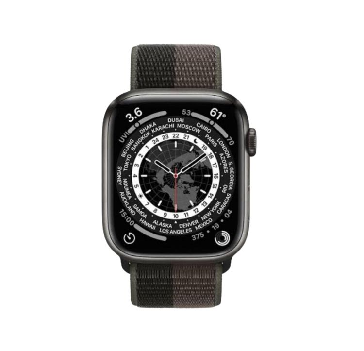 ไทเทเนียม ดำ Apple Watch Series 7 45mm Space Black Titanium Case Cellular 45mm สภาพนางฟ้า