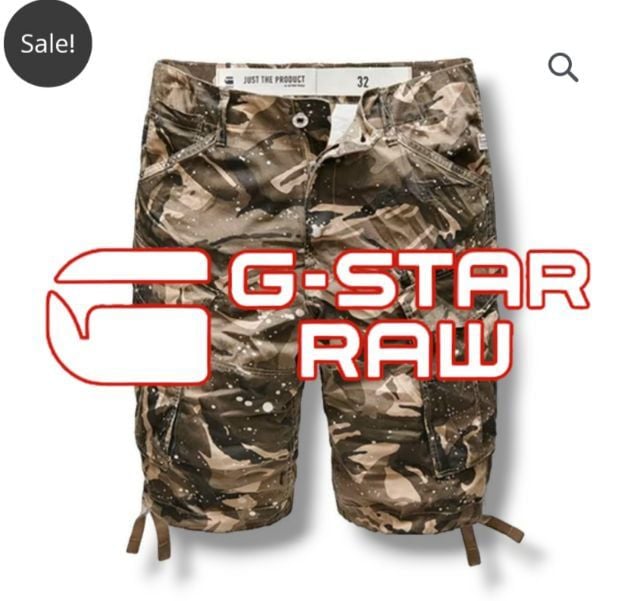 G-Star Raw กางเกงขาสั้น น้ำตาล ขาสั้น G STAR🌿🪖ลายพราง สุดเท่