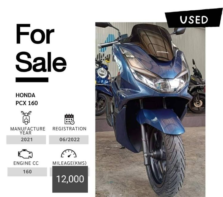 2022 Honda PCX160 blue (almost as brand new)