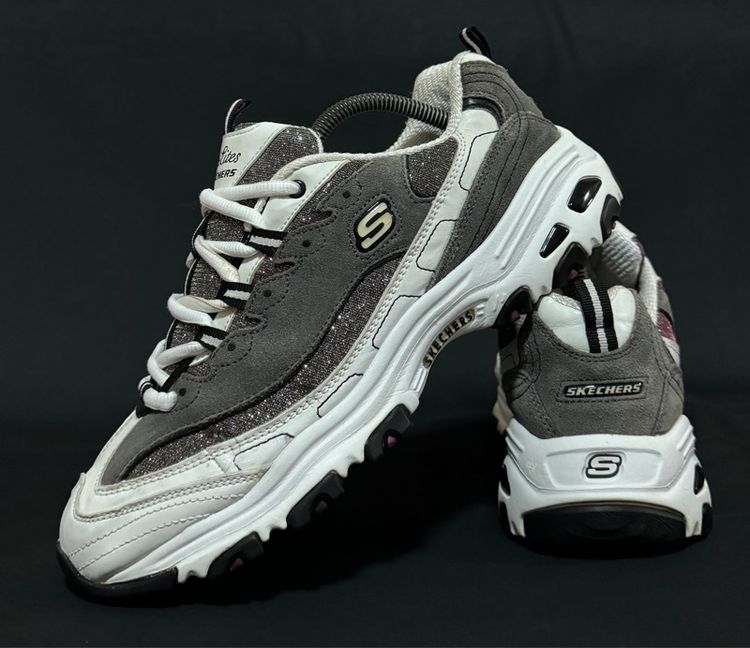 รองเท้าผ้าใบ หนังแท้ UK 9 | EU 43 1/3 | US 9.5 หลากสี Skechers D’Lites Size43 ส่งฟรี