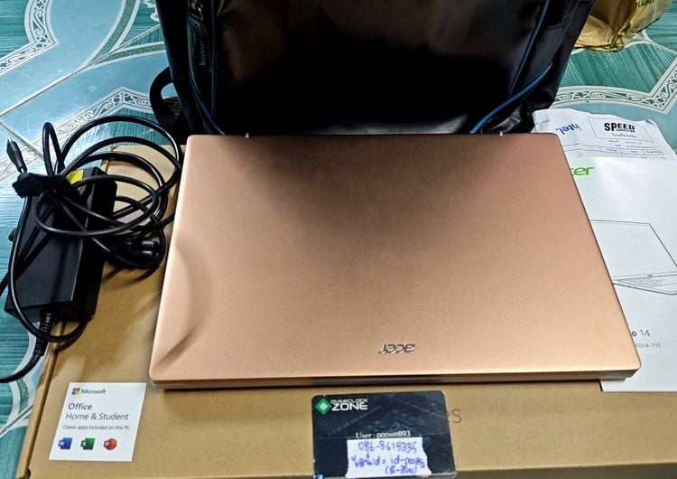 NB Acer Swift go 14 สีทอง เครื่องไทย i5 13500H แรงๆ จอOLED 14"90Hz 512GB ram16 win11แท้ สวยๆ  มีเป้ ประกันยาวๆปีกว่า ใบเสร็จ