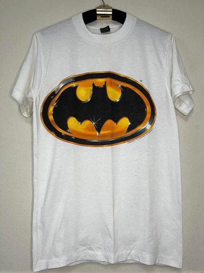 เสื้อทีเชิ้ต ขาว แขนสั้น เสื้อยืดวินเทจ batman ปี 1980s แรร์ไอเทม