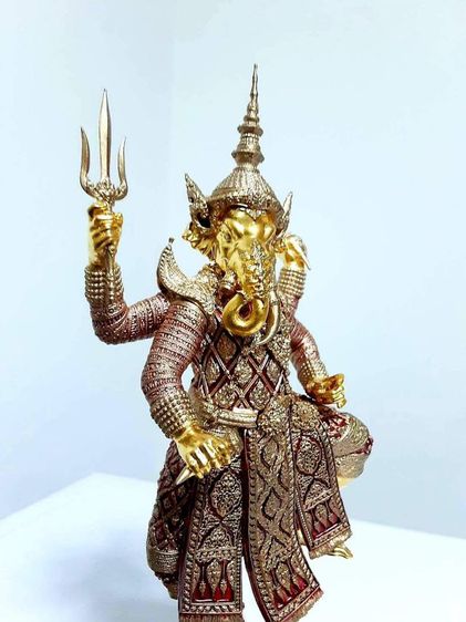 พระพิฆเนศเอกทันตะ เนื้อบรอนซ์ กายทอง สูง6นิ้ว 7นิ้วรวมฐาน สร้างเพียง79องค์ หมายเลขที่๑๑ รูปที่ 18