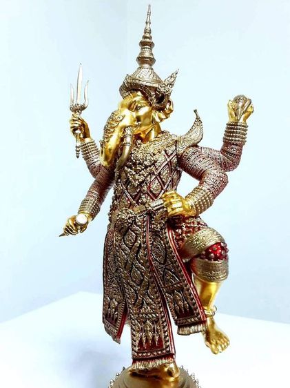 พระพิฆเนศเอกทันตะ เนื้อบรอนซ์ กายทอง สูง6นิ้ว 7นิ้วรวมฐาน สร้างเพียง79องค์ หมายเลขที่๑๑ รูปที่ 2