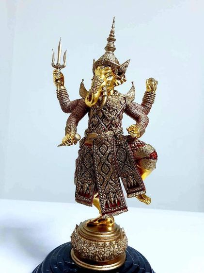 พระพิฆเนศเอกทันตะ เนื้อบรอนซ์ กายทอง สูง6นิ้ว 7นิ้วรวมฐาน สร้างเพียง79องค์ หมายเลขที่๑๑ รูปที่ 10