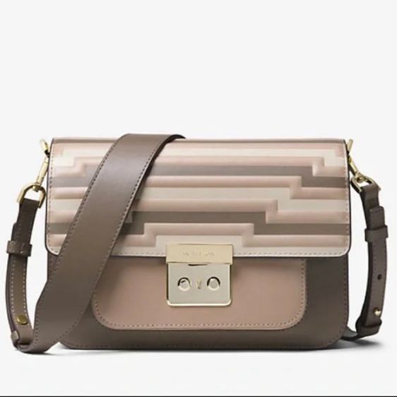 ➡️มือ2✅MICHAEL KORS Sloan Editor Tri-Color Leather Shoulder Bag 