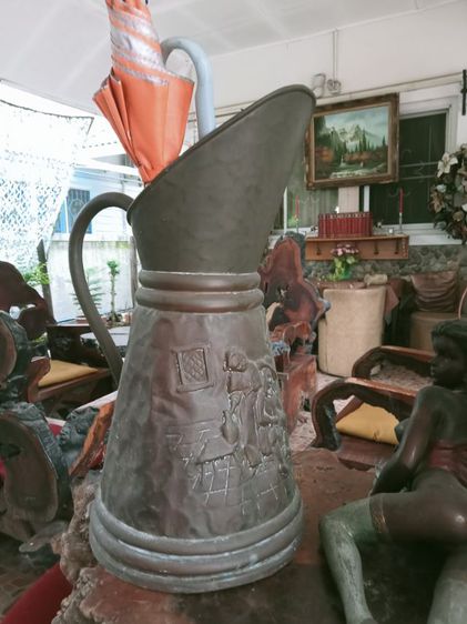 งานอังกฤษ..ถังทองแดงลายนูนใส่ของใช้ขนาดใหญ่เก่าโบราณ รูปที่ 4