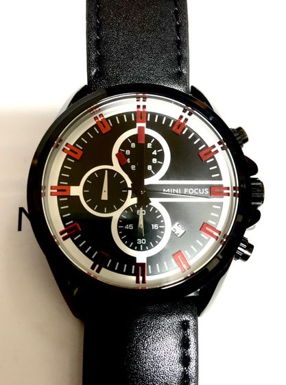 นาฬิกา Minifocus โครโนกราฟ ระบบถ่าน สายหนังแท้ ของใหม่ มือ1 รูปที่ 2