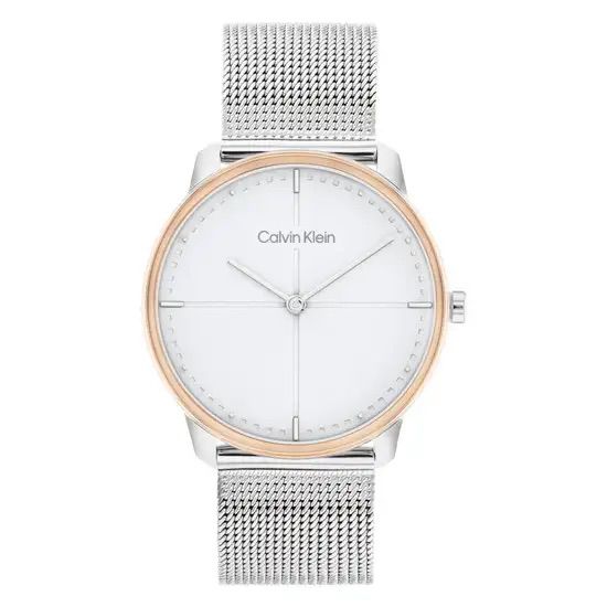 เงิน นาฬิกาผู้หญิง Calvin Klein ของแท้ มือ1 อุปกรณ์ครบ