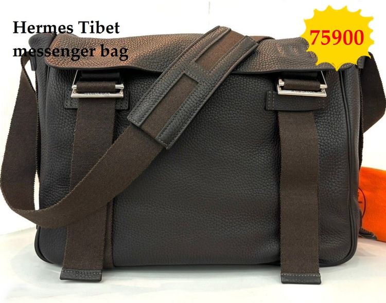 อื่นๆ หนังแท้ ชาย น้ำตาล กระเป๋าสะพายข้างHermes Tibet messenger bag