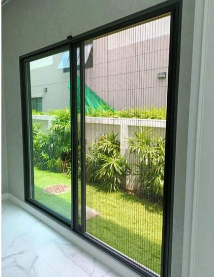 มุ้งลวดจีบเกรดเอพรีเมี่ยม มุ้งลวดประตูหน้าต่าง เหล็กดัดอบสี รูปที่ 2