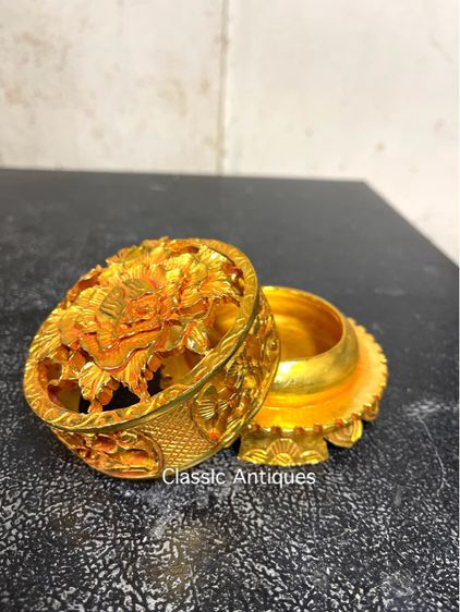 กระถาง กำยาน กะไหล่ทอง สะสมA26 รูปที่ 2