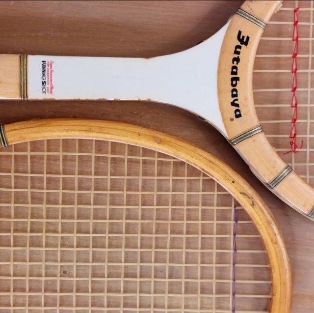 Rare Vintage Antique Autograph Wooden Tennis Racquet Racket 
 รูปที่ 2