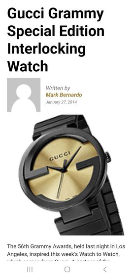 ดำ ขายนาฬิกา GUcci Grammy Special Edition Interlocking Watch