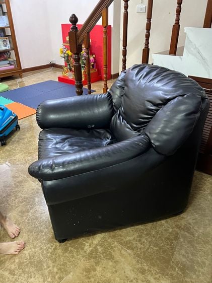 เก้าอี้ โซฟา หนังสีดำ แบบ 1 ที่นั่ง เก้าอี้รับรองแขก เก้าอี้ผู้บริหาร