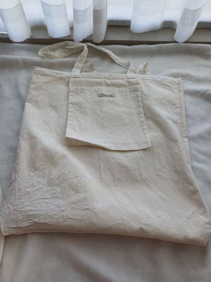 🚫ขายแล้วค่ะ (SOLD)🚫Samansa mos2 lace shopping bagผ้าลูกไม้สีครีม รูปที่ 8