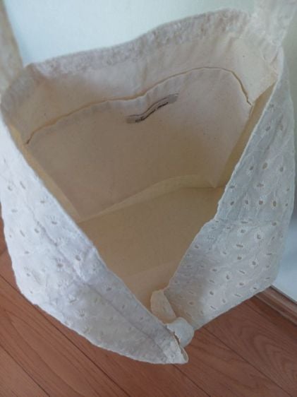 🚫ขายแล้วค่ะ (SOLD)🚫Samansa mos2 lace shopping bagผ้าลูกไม้สีครีม รูปที่ 5