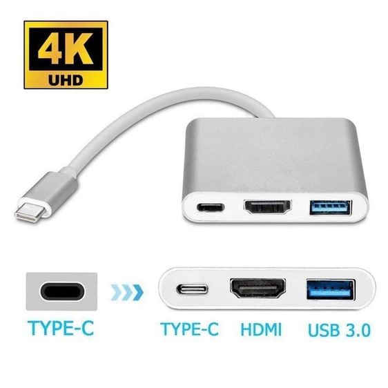 อะแดปเตอร์แปลง Type C USB-C 3.1 Thunderbolt 3 to HDMI 4K USB-C Hub สําหรับ Macbook Ipad Pro มือถือ โน้ตบุ้ค 