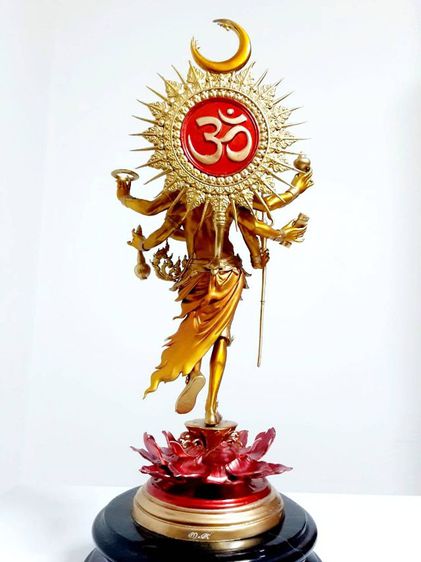 พระตรีมูรติ เนื้อบรอนซ์ สูง9นิ้ว 11นิ้วรวมฐานหินอ่อน  รูปที่ 16