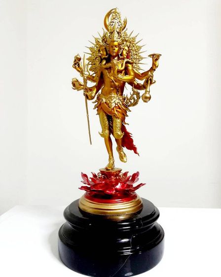 พระตรีมูรติ เนื้อบรอนซ์ สูง9นิ้ว 11นิ้วรวมฐานหินอ่อน  รูปที่ 3