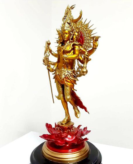 พระตรีมูรติ เนื้อบรอนซ์ สูง9นิ้ว 11นิ้วรวมฐานหินอ่อน  รูปที่ 4