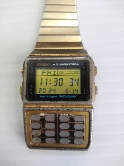 สแตนเลส นาฬิกาข้อมือ CASIO® DIGITAL รุ่น DBC-611G-1A.💥Vintage Data Bank.💥