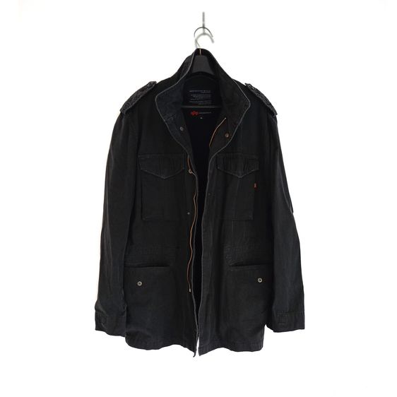 F001 เสื้อ  Alpha Industries Inc Black Cold Weather Coat Jacket Men's (USA.) รูปที่ 3