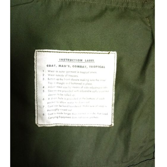 F013 เสื้อกระเป๋าเฉียง COAT MAN'S COMBAT TROPICAL 1st-Model Tropical Jacket  By Buzz Ricksons  รูปที่ 8