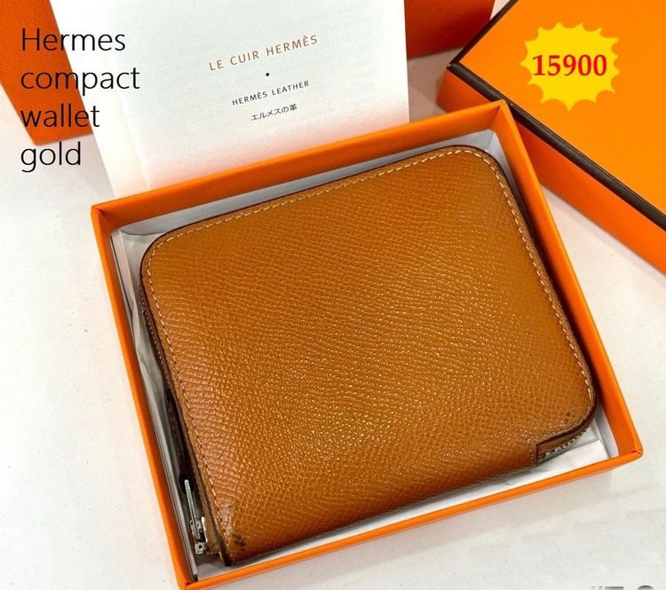 กระเป๋าสตางค์Hermes compact wallet gold