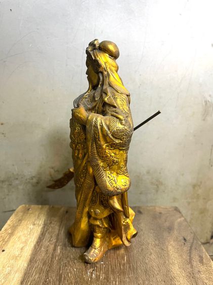 เทพเจ้า กวนอู ทองเหลืองกะไหล่ทอง สะสม A21 รูปที่ 6