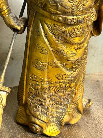 เทพเจ้า กวนอู ทองเหลืองกะไหล่ทอง สะสม A21 รูปที่ 3