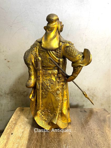 เทพเจ้า กวนอู ทองเหลืองกะไหล่ทอง สะสม A21 รูปที่ 5