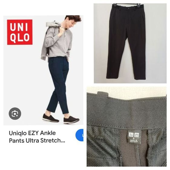 อื่นๆ ดำ Uniqlo EYZ Ankle Pants Men Size S 
ผ้าโพลีผสม Utra Stretch ผ้ายืด นิ่ม กางเกงผู้ชาย