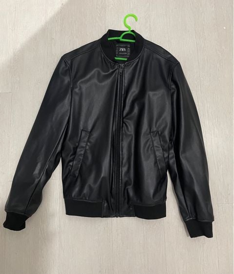 Faux Leather Bomber Jacket Zara รูปที่ 2