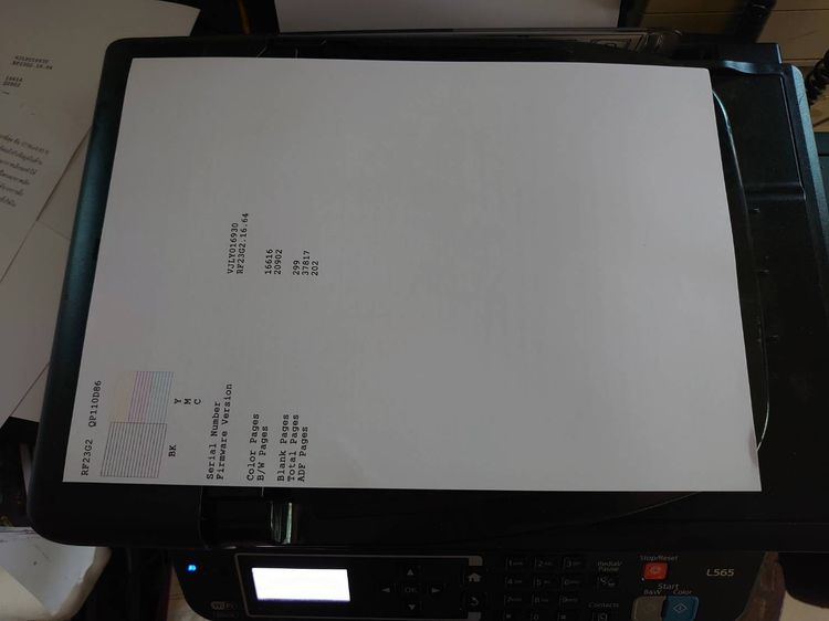 EPSON L565 Printer (Print+Copy+Scan+Fax)  มี WiFi  เครื่องพิมพ์สี สภาพดีใช่ได้ปกติ หัวพิมพ์ออกครบ รูปที่ 3