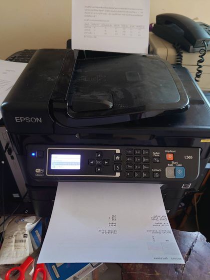 EPSON L565 Printer (Print+Copy+Scan+Fax)  มี WiFi  เครื่องพิมพ์สี สภาพดีใช่ได้ปกติ หัวพิมพ์ออกครบ รูปที่ 2