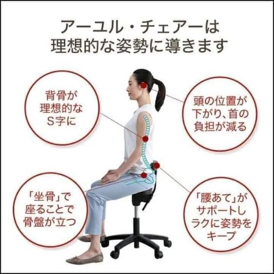 Sale5900บาท Ayur Chair รุ่น Luna เป็นเก้าอี้สุขภาพที่ปรับปรุงท่านั่งของกระดูกของคุณ สำหรับผู้ที่มีปัญหาปวดหลังส่วนล่าง  รูปที่ 11