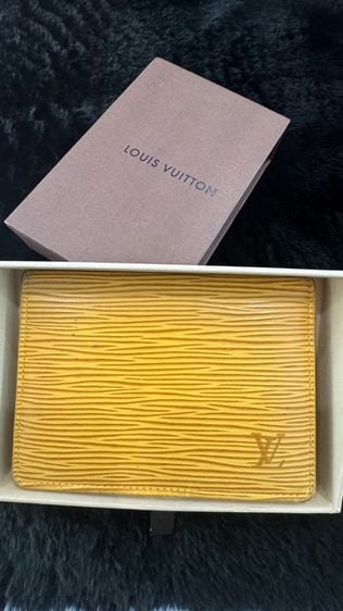 หนังแท้ ไม่ระบุ เหลือง กระเป๋าใส่การ์ด หลุยส์ วิตตอง Louis Vuitton