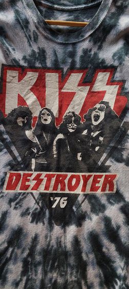 เสื้อวง  KISS
 Destroyer '76 Liquid Blue
 Short Sleeve Blue Tie Dye
 Band Tee Shirt  2016' รูปที่ 4