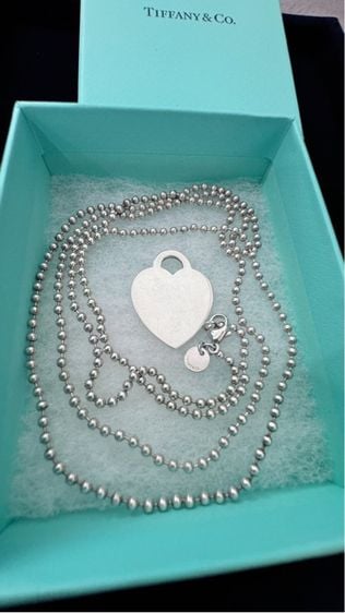 Tiffany and Co Return to Heart Tag Ball Chain Necklace Pendant Silver   สร้อยคอ ทิฟฟานี่ แอน โคว  รูปที่ 3