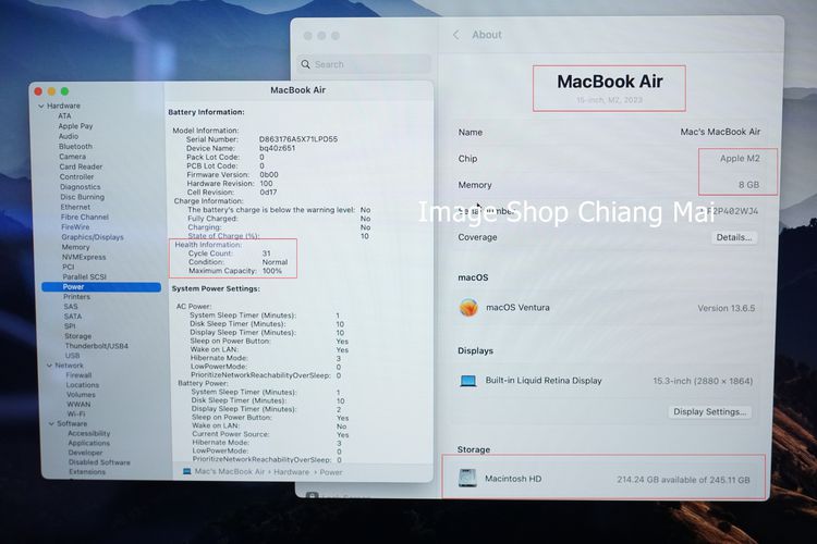 MacBook Air 15" M2 ปี 2023 256GB Midnight ประกันถึง 29 พ.ย. 67 Keyboard English รูปที่ 8