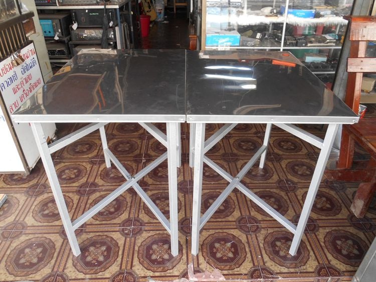 โต๊ะพับ สแตนเลส เหล็กหนา 2.0 สแตนเลสแท้แบบหนา 304 กว้าง 60 cm ยาว 80 cm