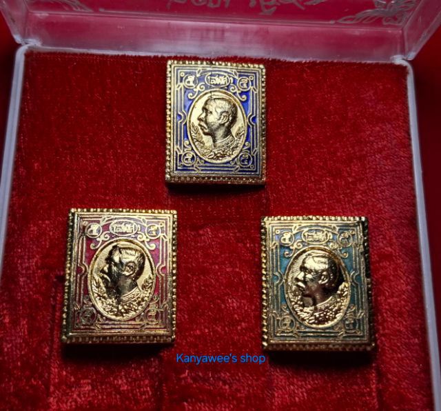 เหรียญแสตมป์ ร.5 หลัง หลวงพ่อคูณ ปริสุทโธ รุ่น ปริสุทโธ ตอกโค้ดคูณ ปี 2536 ครบชุด 3 เหรียญ รูปที่ 2